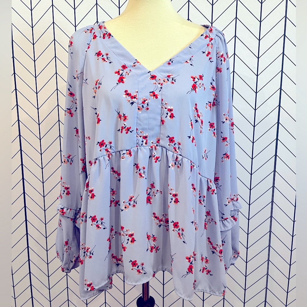 Women’s flowy, floral blouse